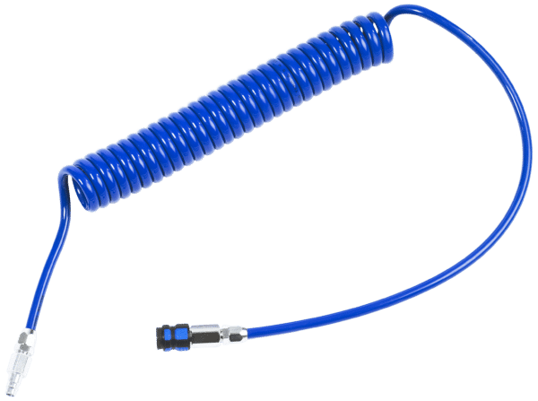 PUR spiralslange blå 6,5/10Ã7,5/6m, 1625 fittings